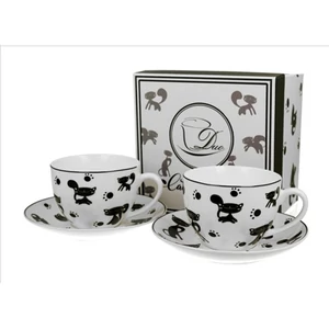 Csésze+alj Porcelán 2,5dl Koty Czarne 2db-os dobozban