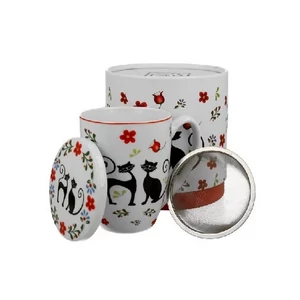 Bögre porcelán 380ml szűrős cicás