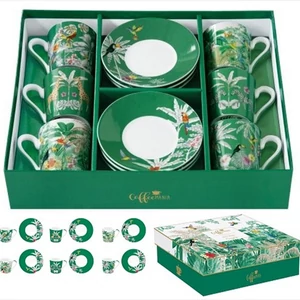 Csésze+alj kávés Porcelán 100ml Exotic Heaven, Coffee Mania 6db-os dobozban