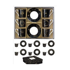 Csésze+alj kávés Porcelán 100ml Coffee Mania, Celestial 6db-os dobozban