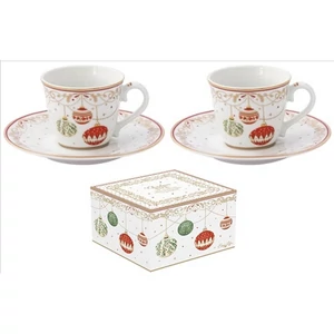 Csésze+alj Porcelán 80ml Christmas Eve 2db-os dobozban