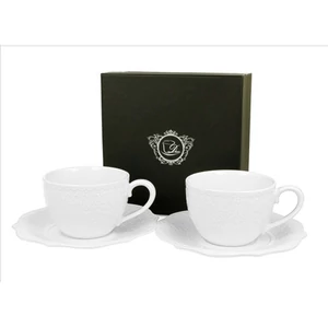 Csésze+alj Porcelán Antikolt natúr 170ml Alicia
