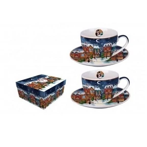 Csésze+alj Porcelán 2,8dl Christmas City 2db-os dobozban