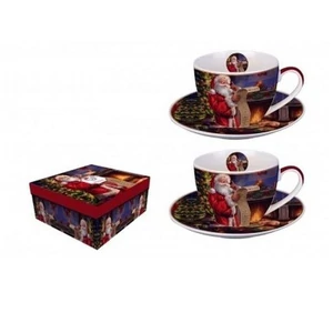 Csésze+alj Porcelán 2,8dl Santa Letter 2db-os dobozban
