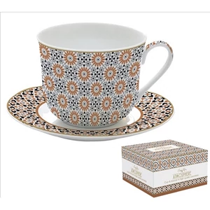 Csésze+alj porcelán reggeliző 4dl Atmosphere Geoethnic dobozban