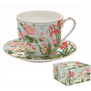Csésze+alj porcelán reggeliző 4dl Botanic Garden dobozban