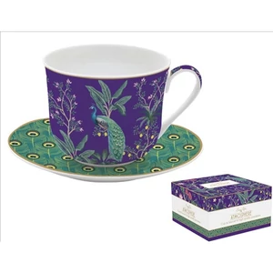 Csésze+alj porcelán reggeliző 4dl Imperial Peacock Atmosphere dobozban