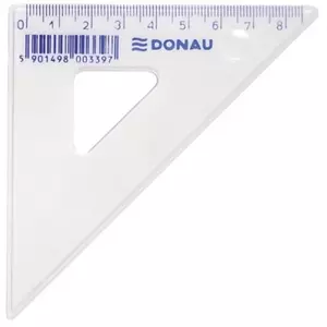 Vonalzó háromszög 45° 8,5cm Donau műanyag Irodai kiegészítők Donau 7061001PL-00