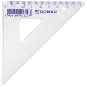 Vonalzó háromszög 45° 8,5cm Donau műanyag extra keménységű Irodai kiegészítők Donau 7061001PL-00