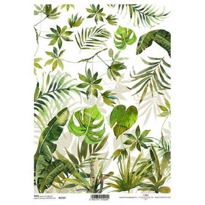 Decoupage rizspapír A4 ITD-R1757, zöld levél mintás