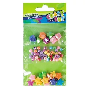 Dekorgyöngy műanyag Kreatív CF metálos kerek, csillag házikó 308993