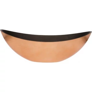 Kaspó dekor csónak alakú 21' műanyag, 39x12x13cm bronz