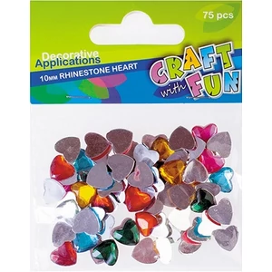 Kristálykő ragasztható strasszkő szívecske 75db/csomag Craft With Fun 292199