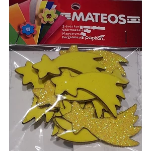 Dekorgumi MATEOS - Csilla Glitteres öntapadós dekor gumilap. Sárga és árnyalatai - Karácsonyi dekor.