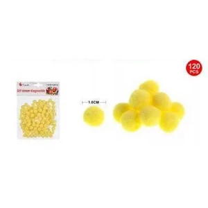 Dekor pompom sárga 1cm 120db-os 25