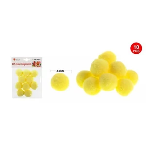 Dekor pompom sárga 3cm 10db-os 25