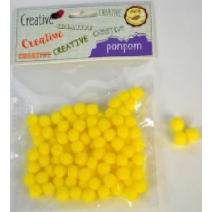 Dekor pompon 10mm sárga 100db/csomag