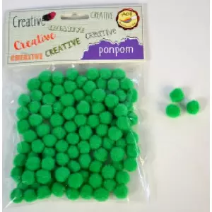 Dekor pompon 10mm s.zöld 100db/csomag