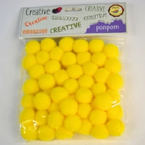 Dekor pompon 20mm sárga 50db/csomag