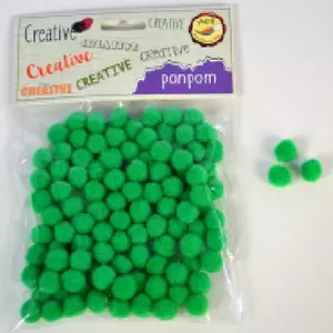 Dekor pompon 7mm s.zöld 100db/csomag