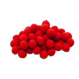 Dekor pompon piros