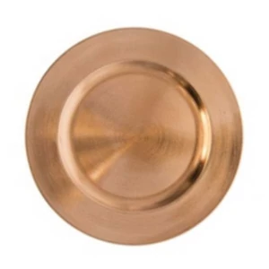 Dekor tál kerek műanyag 33x33x2cm bronz