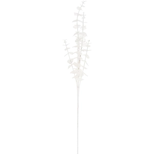 Művirág dekor eukalitus 74cm glitteres fehér glitteres virág váza dekor