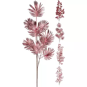 Művirág dekor metál színben burgundi 4 féle mintával glitteres pink rózsaszín