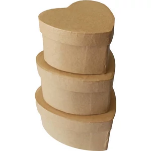 Dekorálható papírdoboz szív 5,5x3,5cm S/3 szett [5996368154040]