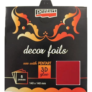 Dekorfólia metálbordó 14x14cm- 5db csomag