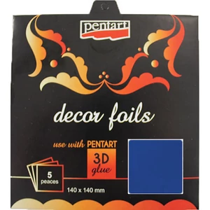 Dekorfólia metálkék 14x14cm- 5db csomag