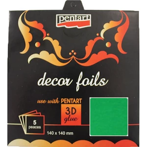 Dekorfólia metálzöld 14x14cm- 5db csomag