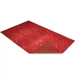 Dekorgumi glitteres piros A4 