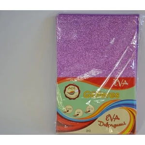 Dekorgumi glitteres v.lila 2mm, A4 EVA gumilap