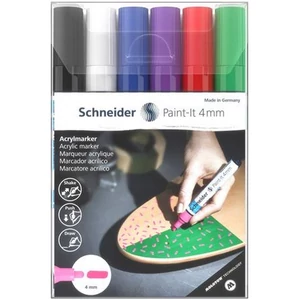 Dekormarker 4mm Schneider akril, Paint-It 320, 6 különböző szín TSC320V61
