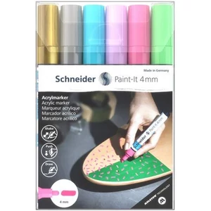 Dekormarker 4mm Schneider akril, Paint-It 320, 6 különböző szín TSC320V62
