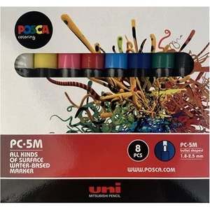 Dekormarker Uni készlet, 1,8-2,5 mm, Posca PC-5M 8 különböző szín