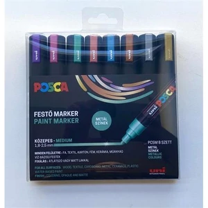 Dekormarker Uni készlet, 1,8-2,5 mm, Posca PC-5M 8 különböző metál szín
