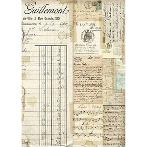 Decoupage rizspapír A4 Kézírás Tamperia DFSA4322