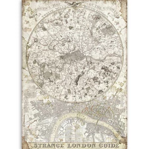 Decoupage rizspapír A4 Lady Vagabond-londoni térkép