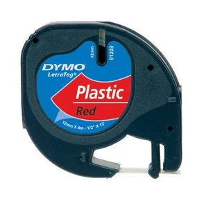 Feliratozó szalag Dymo 12mmx4m DYMO S0721580 piros-fekete Feliratozógéphez szalagok