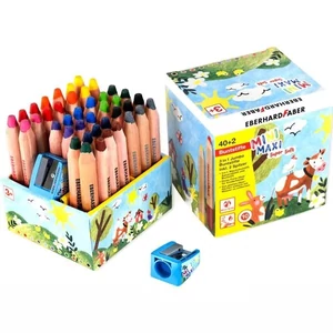 Eberhard Faber Színes ceruza 40db-os Jumbo MINIMAXI KÉSZLET 3in1 + 2db hegyező