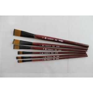 Ecset szett Művészi 6 részes laposecset szett, 2-4-6-8-10-12 festett barna nyelű, Artist Brushs