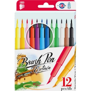Ecsetiron 12 Brush Pen 12db-os ecsetirón készlet marker, filctoll, ecsetfilc ICO SÜNI