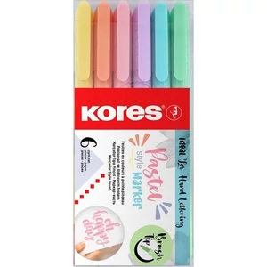 Ecsetiron készlet Kores Pastel Style, 6 pasztell szín