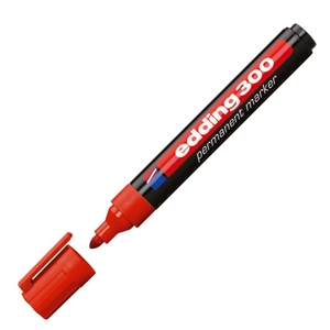 Edding 300 kerek hegyű piros permanent alkoholos marker 1,5-3mm alkoholos filc, marker