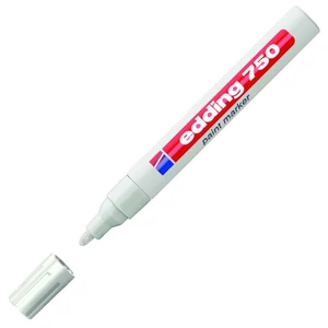 Edding 750 kerek hegyű fehér lakkmarker 2-4mm jelölésre Üveg, porcelán, műanyag, fém 