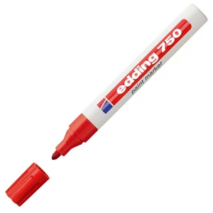 Edding 750 kerek hegyű piros lakkmarker 2-4mm jelölésre Üveg, porcelán, műanyag, fém 