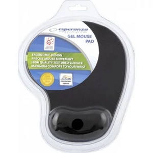 Egérpad csuklótámasszal géltöltésű, fekete Esperanza