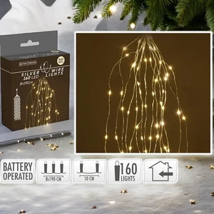 Égősor fényfűzér 8x30 led '24 8 sorx30 ledes fényszalag, karácsony fények, világítás középfehér kpm